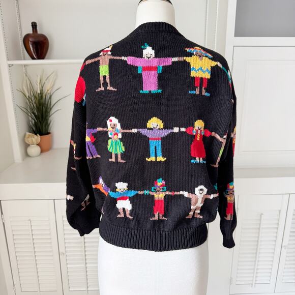 Vintage Christine Foley Children of the World Cardigan Sweater Size XS - Picture 4 of 7